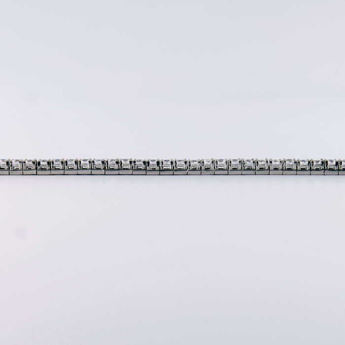 Bracciale Tennis Unisex in Oro Bianco 18 kt E Zirconi 19,5 cm - immagine 4