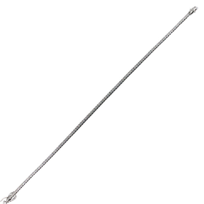 Bracciale Tennis in Oro Bianco 18 kt E Diamanti Naturali 1.14 ct E color - immagine 2