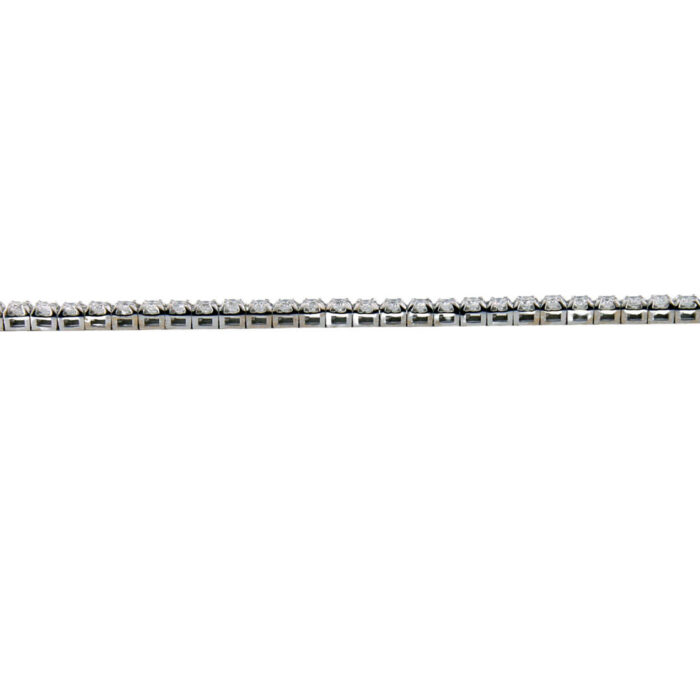 Bracciale Tennis in Oro Bianco 18 kt E Diamanti Naturali da 1,97 ct E Color - immagine 3