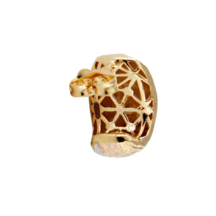 Orecchini Donna tre colori Oro 18 kt Giallo Rosa e Bianco diamantati Laser - immagine 3