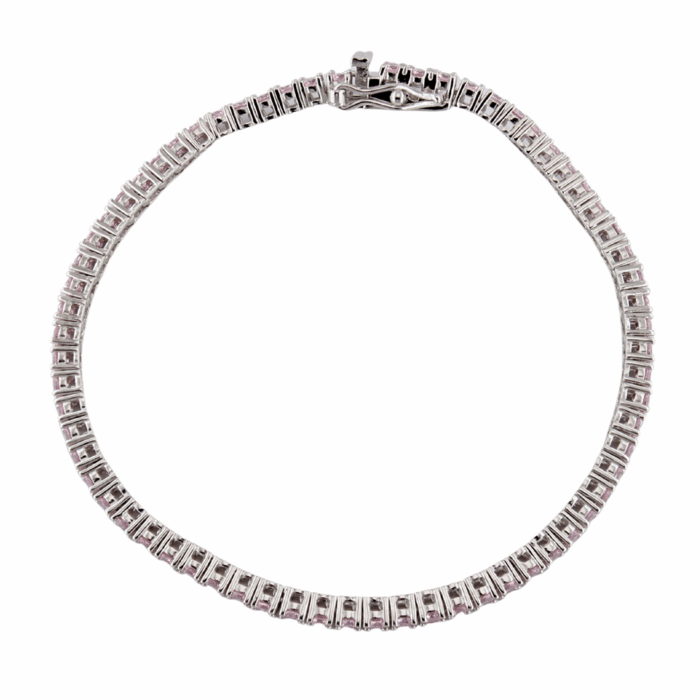 Bracciale Donna Tennis in Argento 925 con Zirconi Rosa da 2 mm - immagine 2