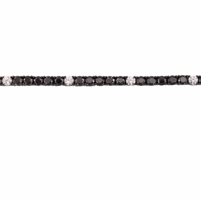 Bracciale Tennis Argento 925 Rodio nero con Zirconi Neri e Bianchi - immagine 4