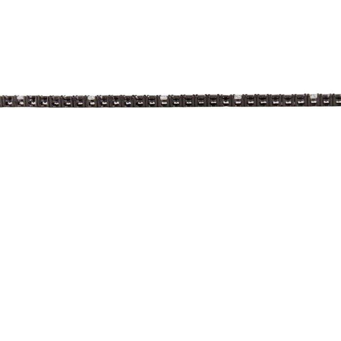 Bracciale Tennis Argento 925 Rodio nero con Zirconi Neri e Bianchi - immagine 3