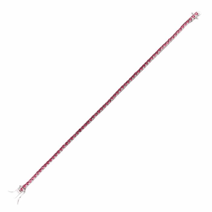 Bracciale Tennis Donna in Argento 925 con Zirconi Fucsia da 2 mm - immagine 4