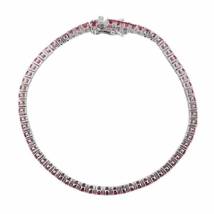 Bracciale Tennis Donna in Argento 925 con Zirconi Fucsia da 2 mm - immagine 2
