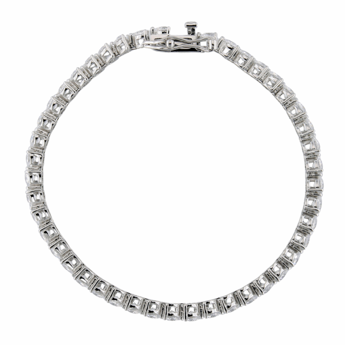 Bracciale Tennis Donna in Argento 925 con Zirconi Taglio Cuore - immagine 2