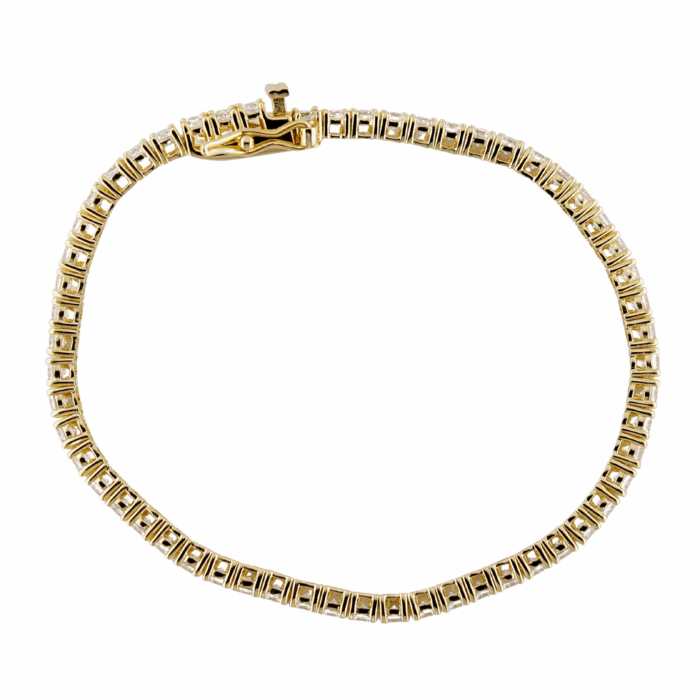 Bracciale Tennis in Argento 925 Dorato con Zirconi da 2,5 mm - immagine 3