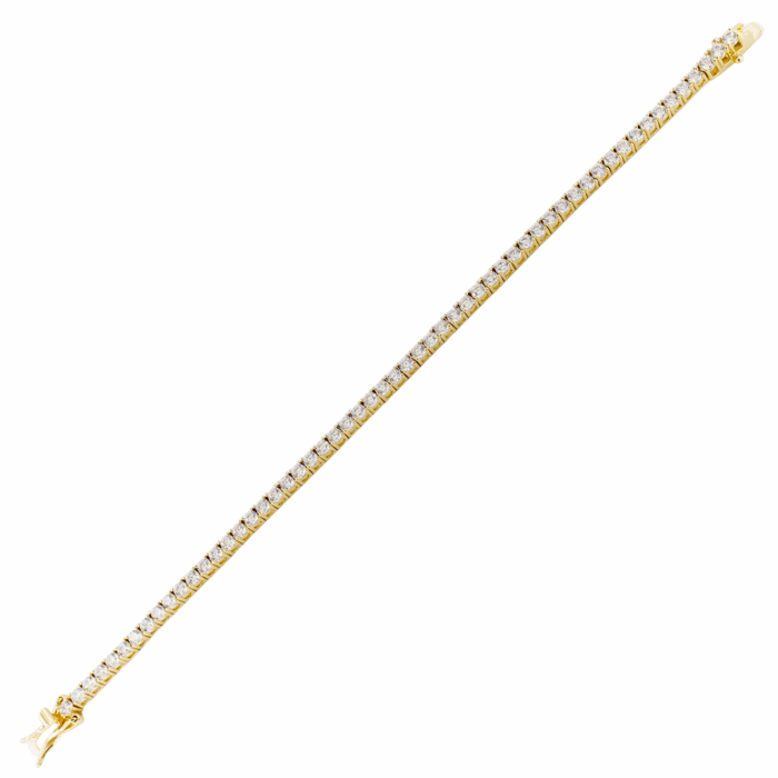 Bracciale Tennis in Argento 925 Dorato con Zirconi da 2,5 mm - immagine 4