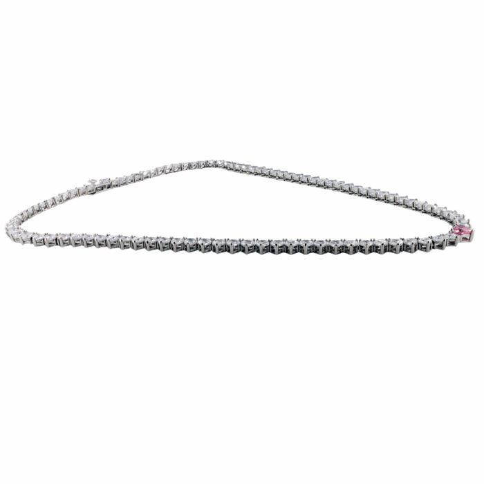 Collana Donna Tennis in Argento 925 con Zirconi Taglio Cuore da 4 mm - immagine 4