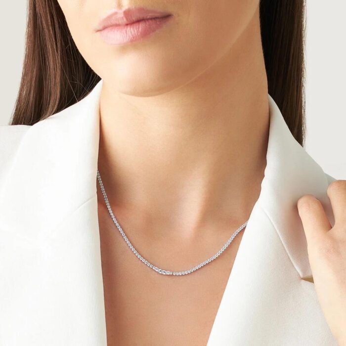 Collana Donna Tennis in Argento 925 con Zirconi da 2 mm - immagine 2