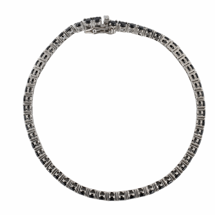 Bracciale Tennis Argento 925 con Zirconi Neri 3 mm - Unisex - immagine 3