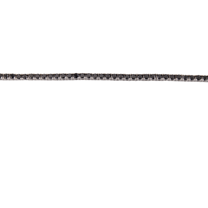 Bracciale Tennis Argento 925 con Zirconi Neri 2 mm - Unisex - immagine 2