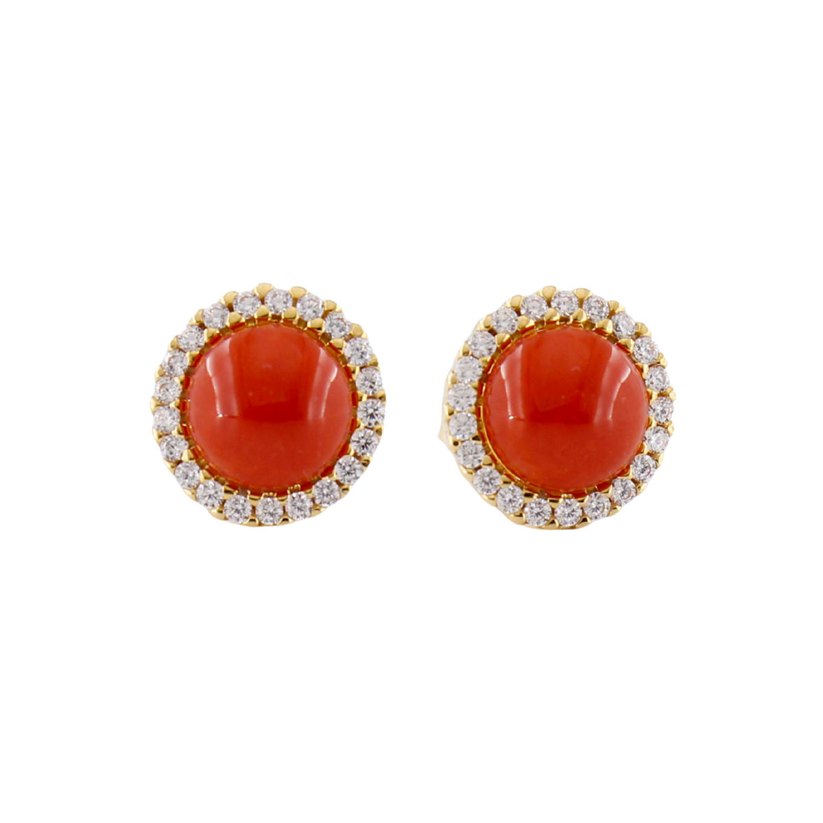 Orecchini A Palla Donna In Argento 925 Sterling - Laimons, Sfera Arancione, Gioielli Artigianali Di Qualità, Regalo Ideale In Confezione Regalo