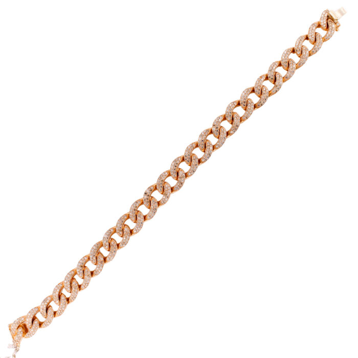Bracciale LUSSO Grumetta In Oro Rosa 18 kt con Diamanti Naturali Brown - immagine 6