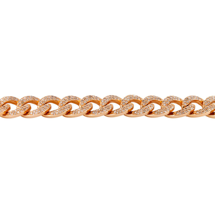 Bracciale LUSSO Grumetta In Oro Rosa 18 kt con Diamanti Naturali Brown - immagine 4