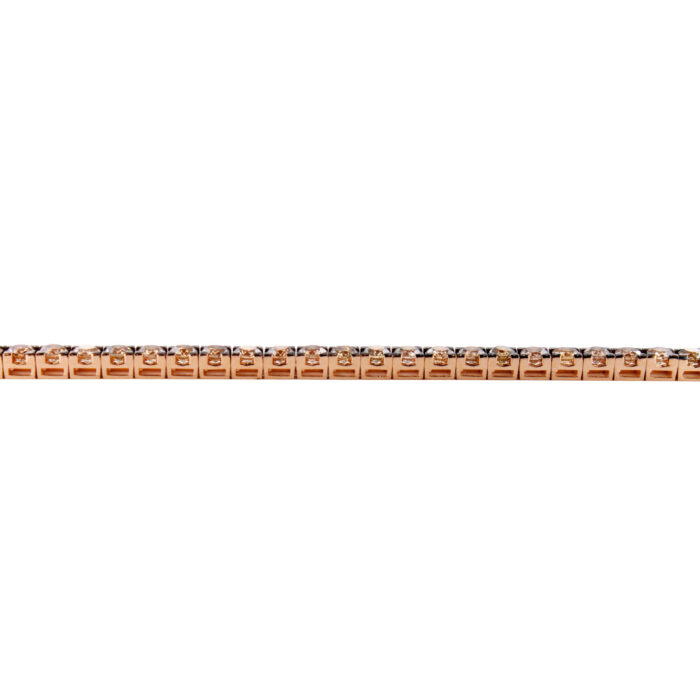 Bracciale Tennis LUSSO in Oro Rosa 18 kt Diamanti Brown da 8,30 ct Rodio Nero - immagine 5