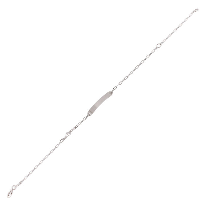 Bracciale battesimo Oro Bianco 18 kt Laser con Placchetta Personalizzabile e Aereo - immagine 3