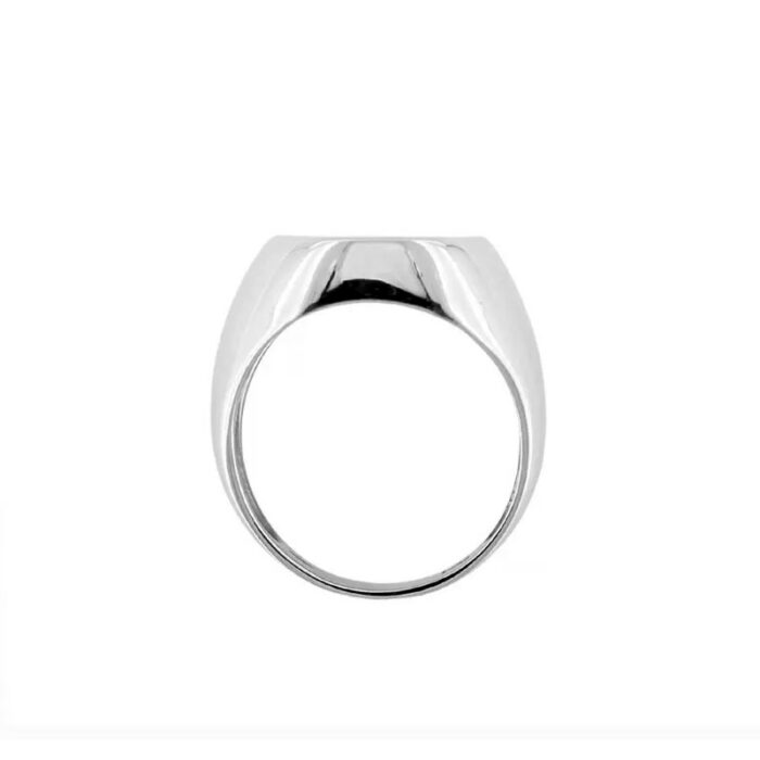 Anello Uomo Chevalier Ovale da mignolo In Oro Bianco18 kt - immagine 2