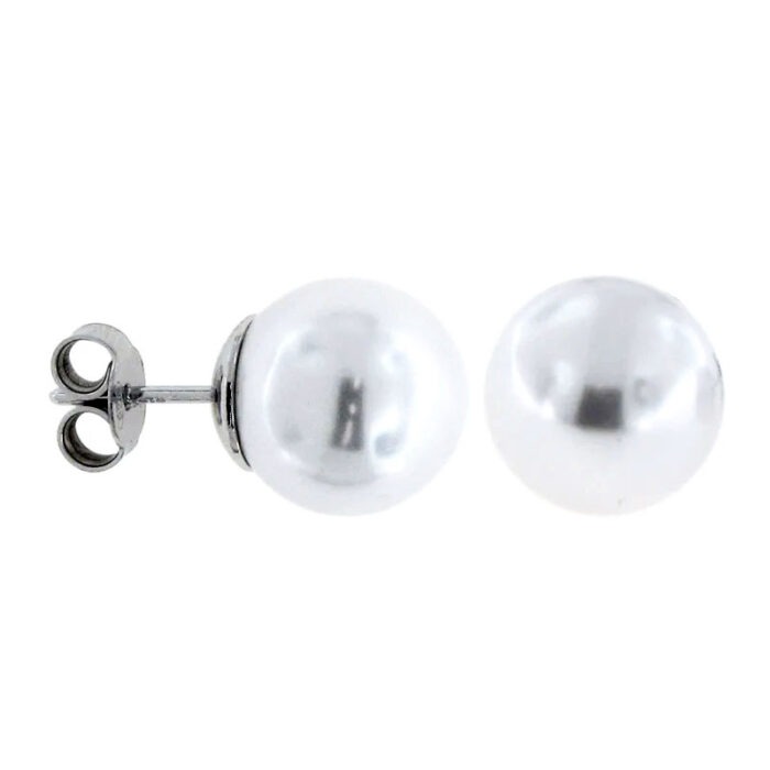 Orecchini in Argento 925 E Perle 10 mm Classici - immagine 3