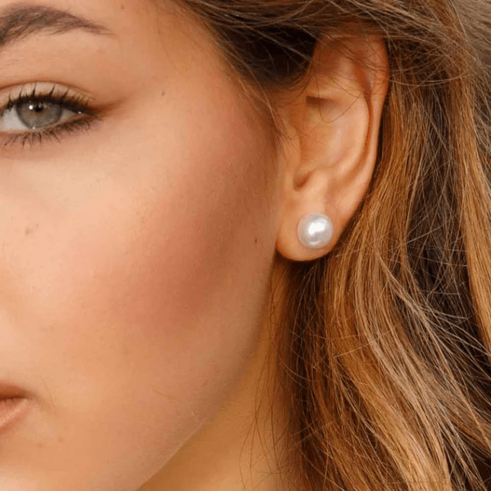 Orecchini in Argento 925 E Perle 10 mm Classici - immagine 2